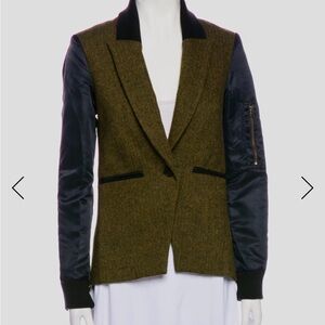 $795 RARE Veronica Beard wisteria media Herringbone woolNylon Dickey Jacket sz 0
